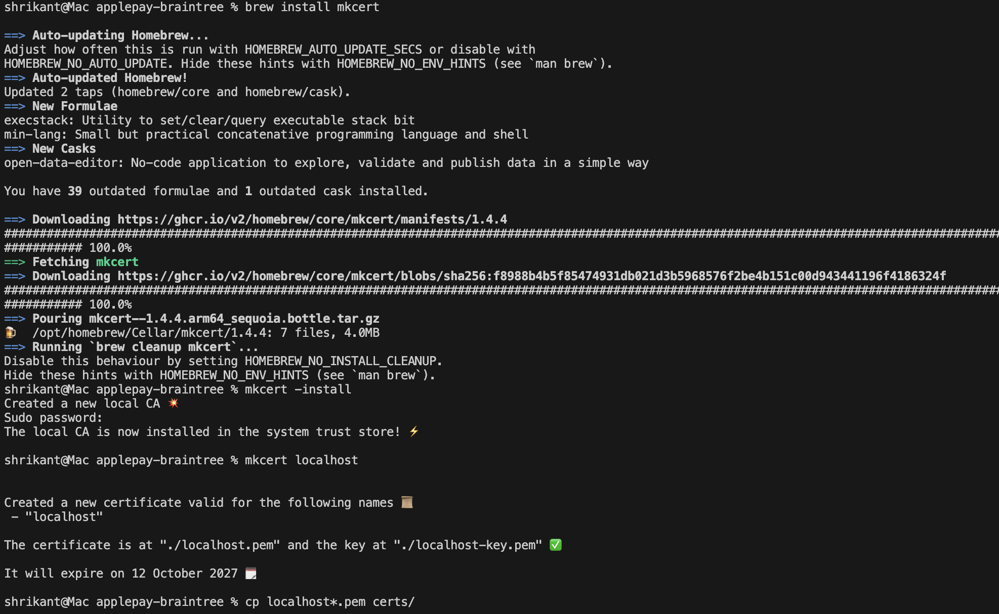 install SSL (certs)