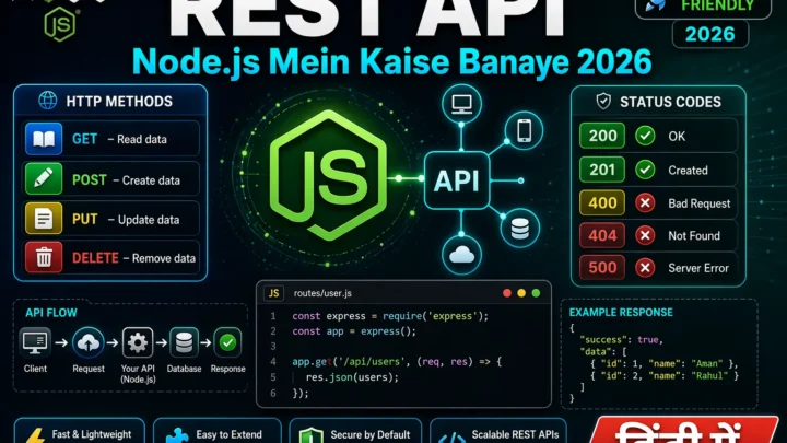 REST API Node.js में कैसे बनाएं – Complete Guide 2026