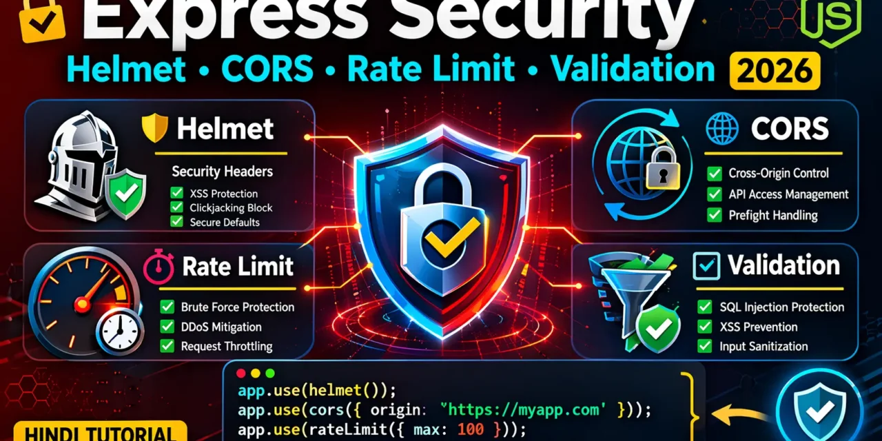 10. Express Security – Helmet, CORS, Rate Limiting, Validation (2026)