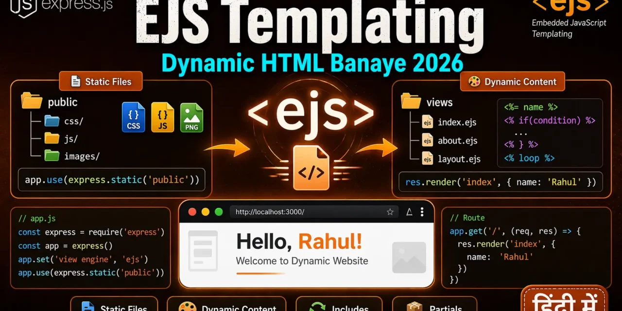 6. Express Static Files और Templating – EJS से Dynamic HTML Banaye