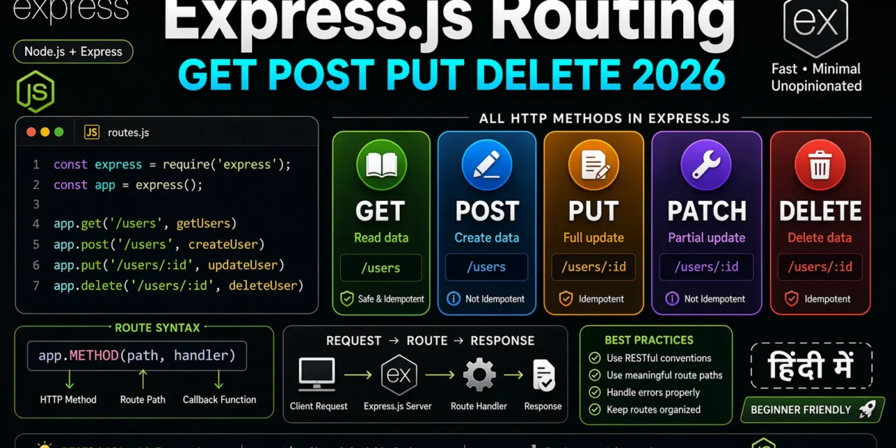 2. Express.js Routing – GET POST PUT DELETE Complete Guide