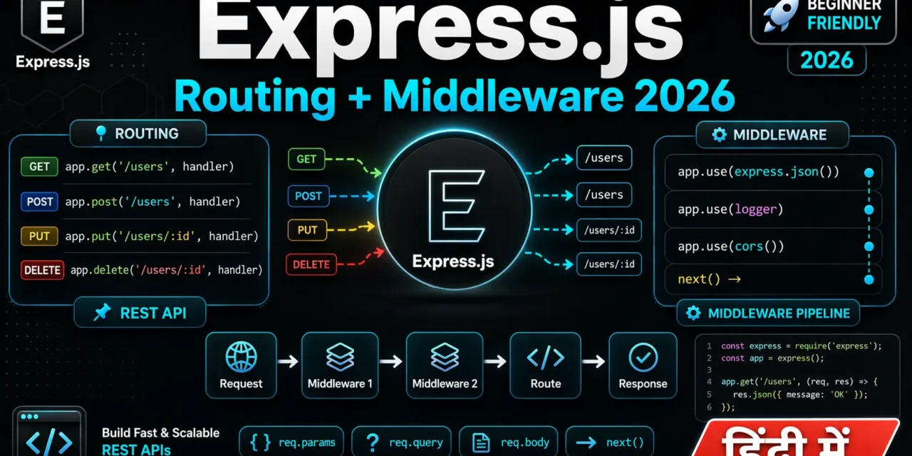 3. Express.js Tutorial – REST API Routing और Middleware समझे 2026