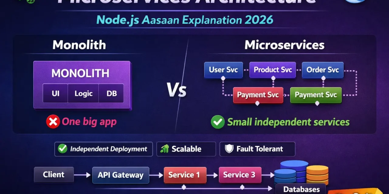 6. Microservices Architecture node.js आसान हिंदी Explanation 2026