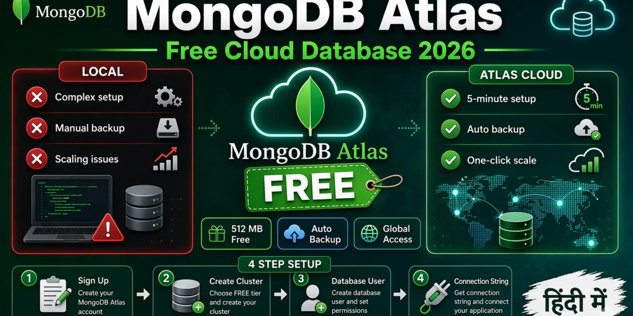 9. MongoDB Atlas – Cloud Database Free में Deploy करें 2026