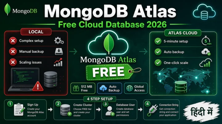 9. MongoDB Atlas – Cloud Database Free में Deploy करें 2026