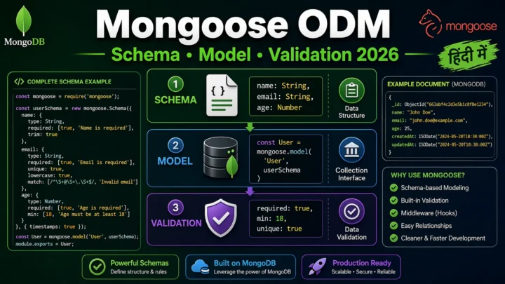 8. Mongoose ODM – Schema, Model, and Validation समझे 2026