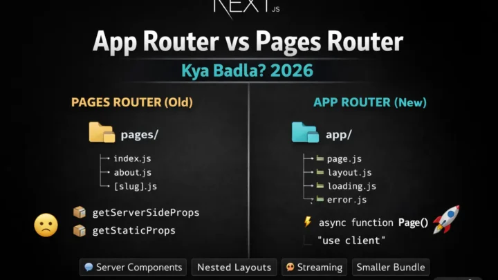 1. Next.js App Router – Pages Router से क्या बदला? Complete Guide 2026