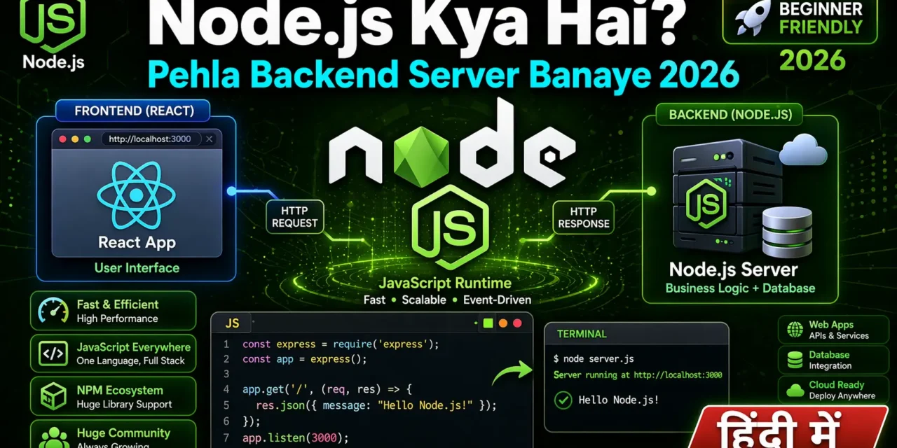 1. Node.js क्या है? 2026 में अपना पहला Backend Server बनाएँ