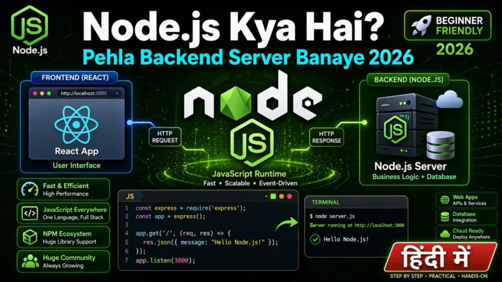 Node.js क्या है? 2026 में अपना पहला Backend Server बनाएँ