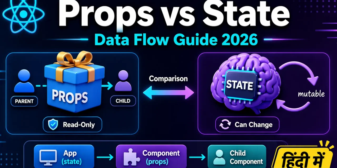 React Props and State Data Flow Hindi – समझे आसान भाषा में 2026