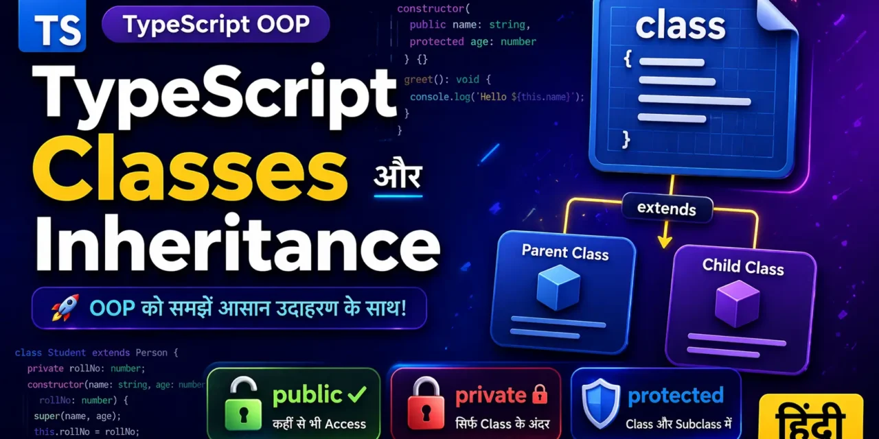 7. TypeScript OOP Classes Inheritance Hindi – समझे आसान भाषा में 2026