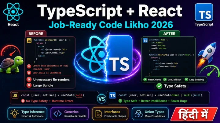 TypeScript with React – Job-Ready Code लिखो (2026 Guide)