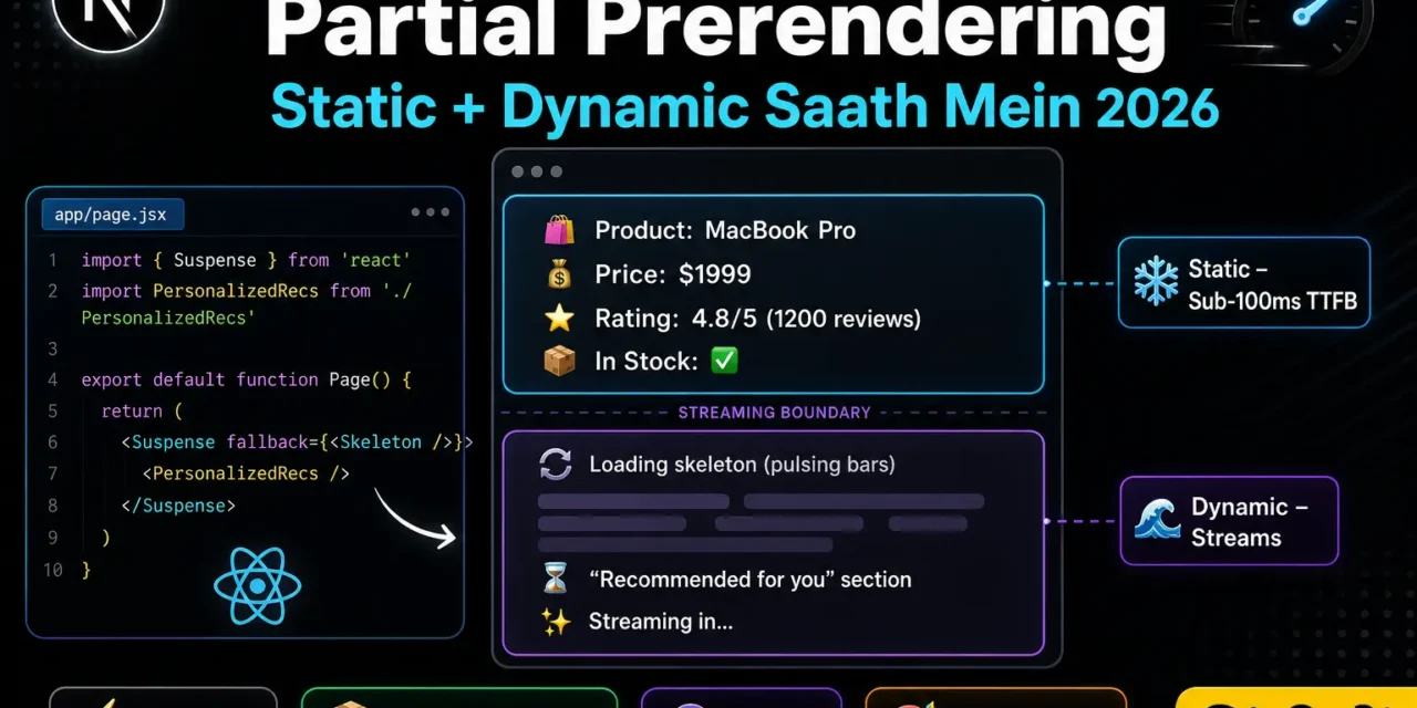 6. Next.js Partial Prerendering – Static and Dynamic Content साथ में