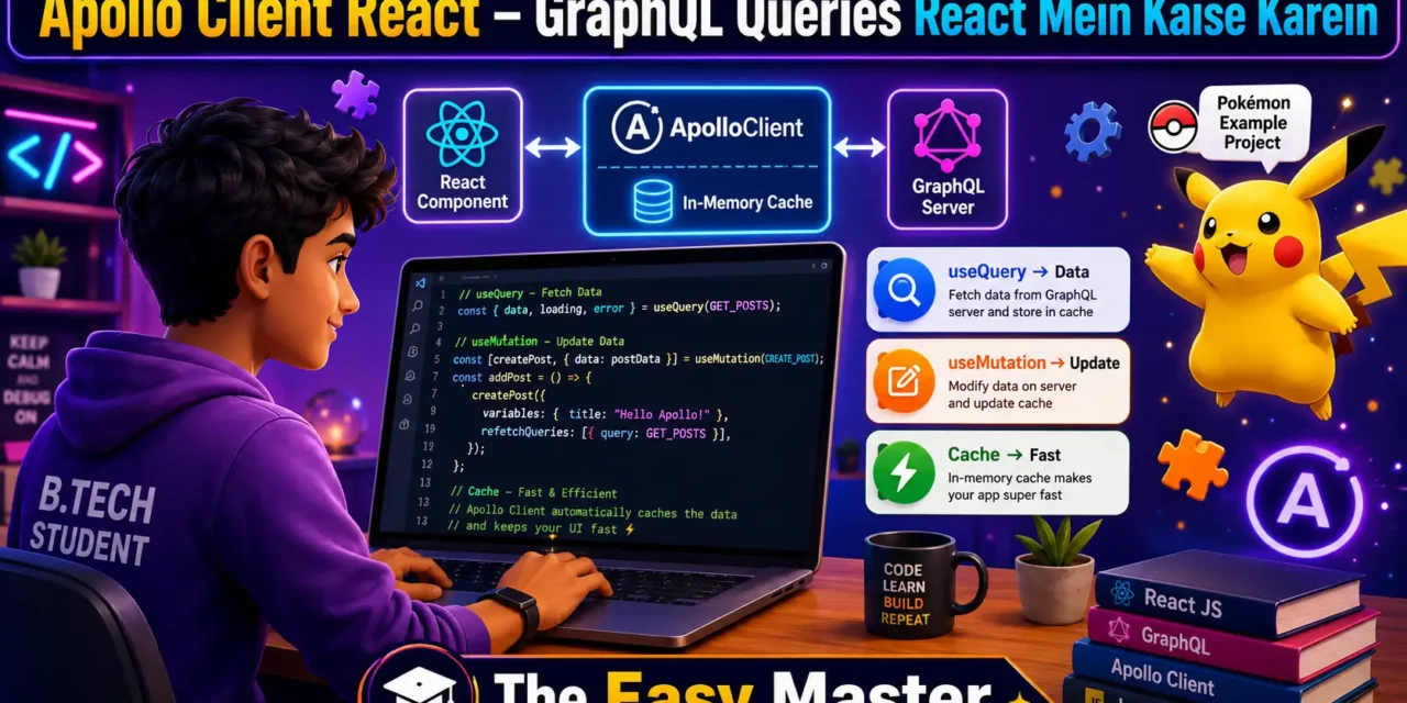 6. Apollo Client React Hindi – GraphQL Queries Use Kaise Karein