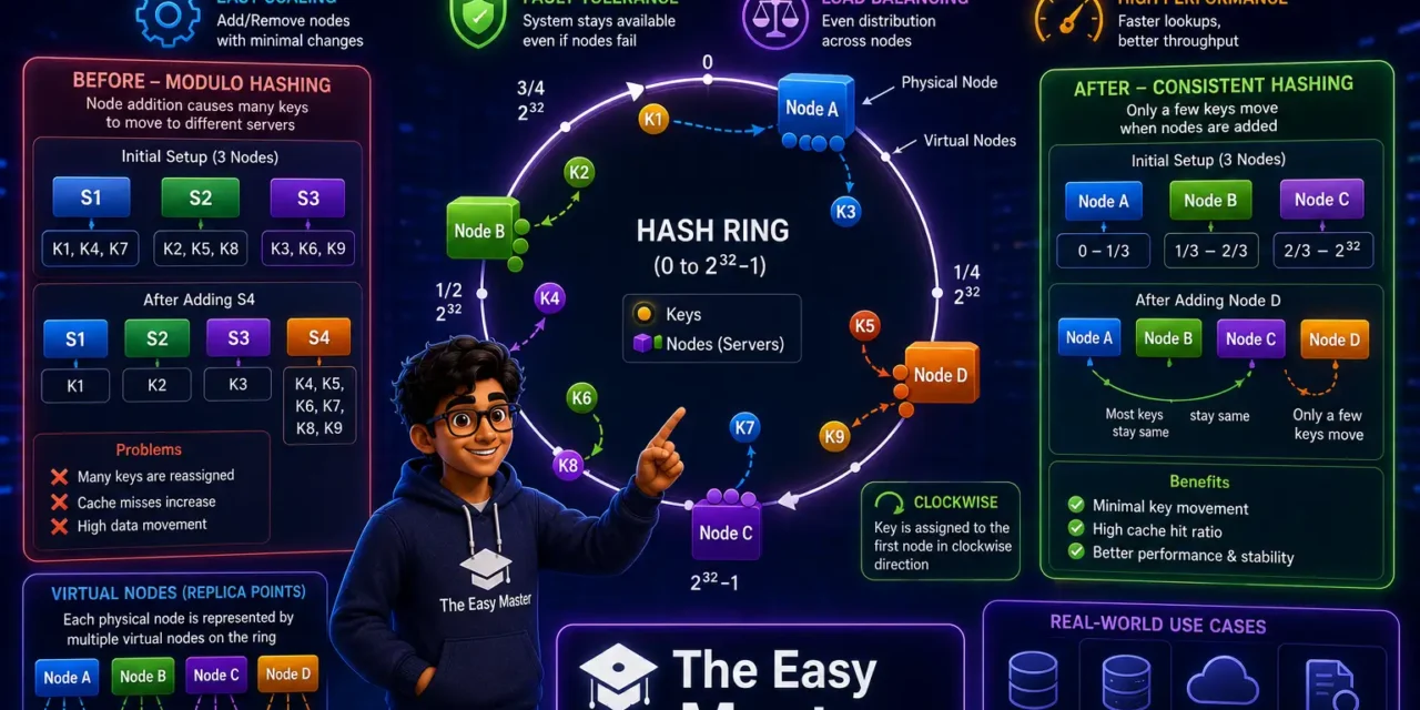 8. Consistent Hashing Hindi – Distributed Caching & Sharding