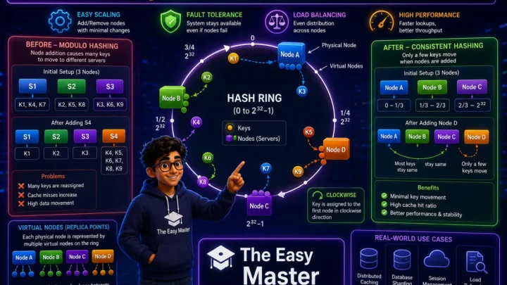8. Consistent Hashing Hindi – Distributed Caching & Sharding