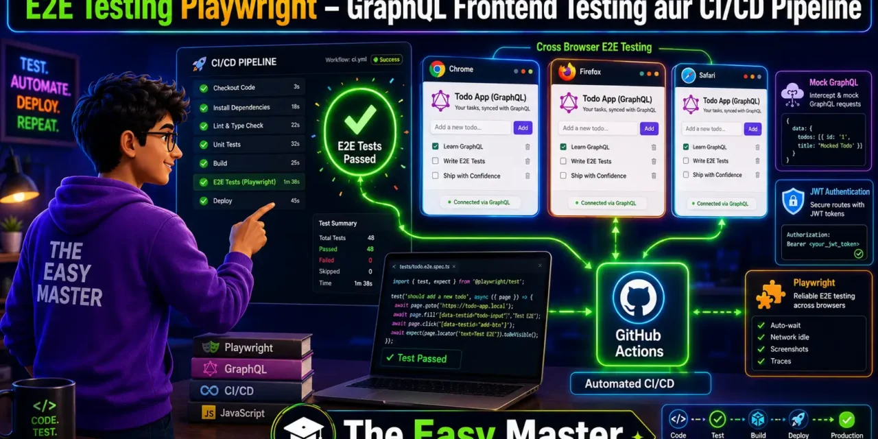 10. E2E Testing Playwright – GraphQL Frontend Testing & CI/CD Hindi