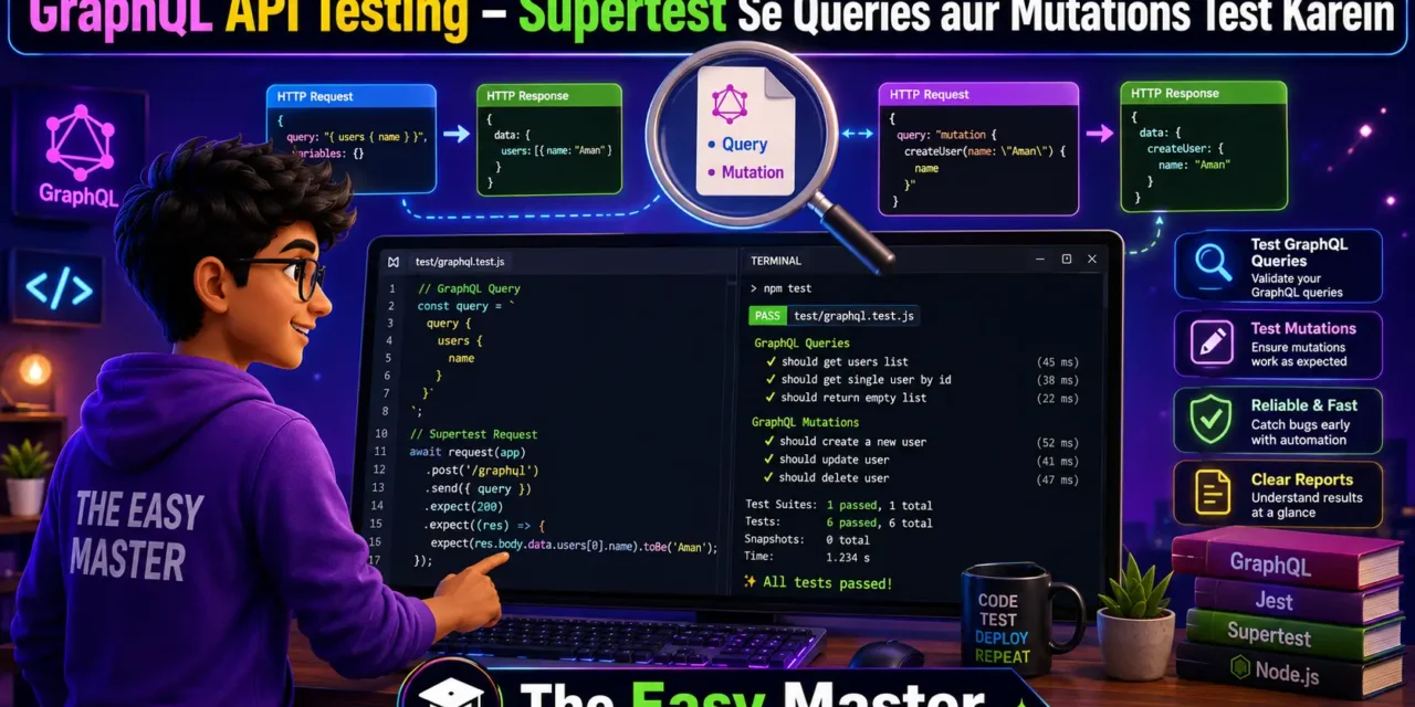 8. GraphQL Testing Supertest Hindi – Queries Mutations Test