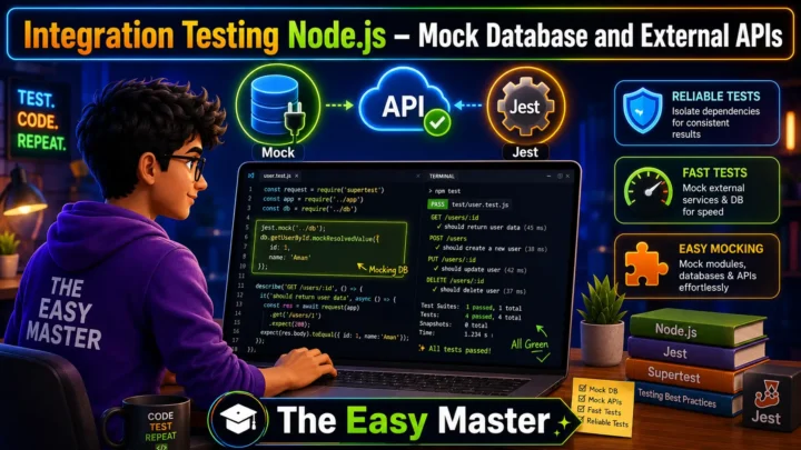 9. Integration Testing Node.js – Mock DB aur APIs Hindi