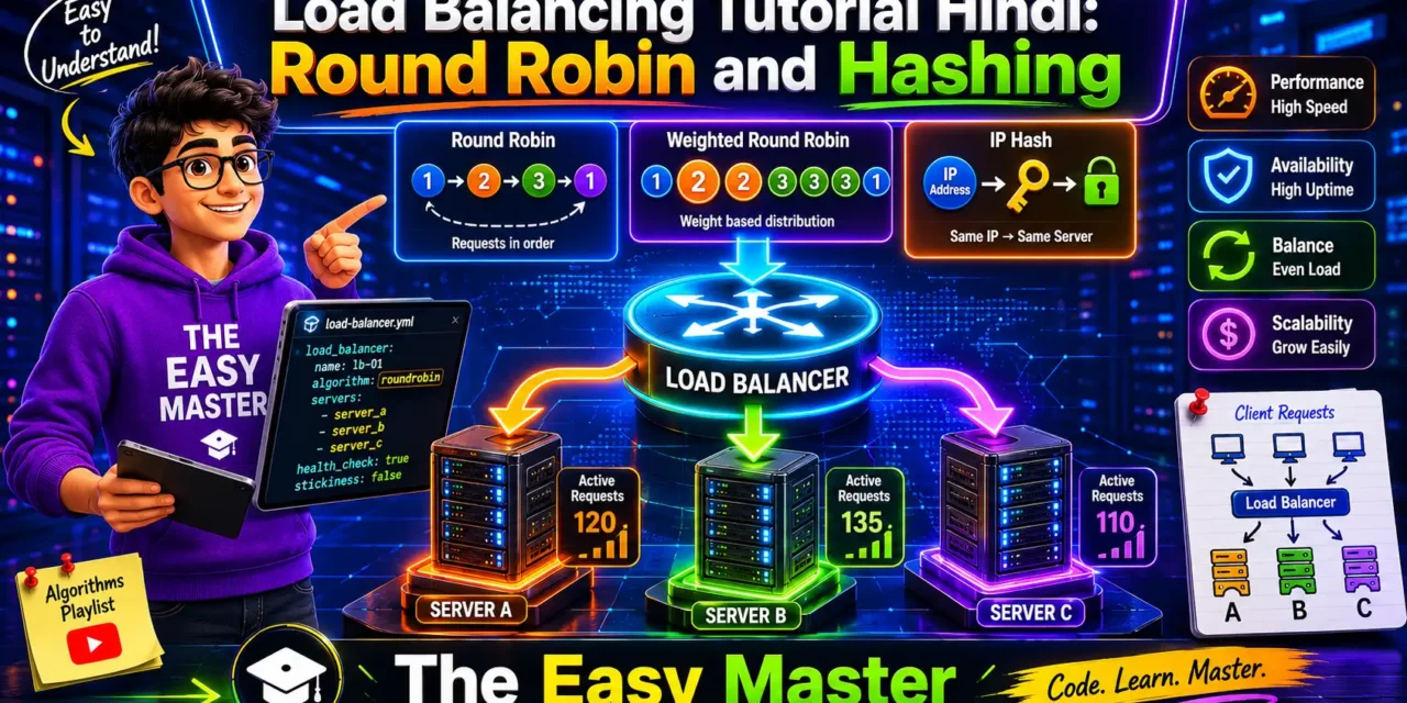 3. Load Balancing Tutorial Hindi: Round Robin and Hashing
