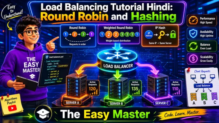 3. Load Balancing Tutorial Hindi: Round Robin and Hashing