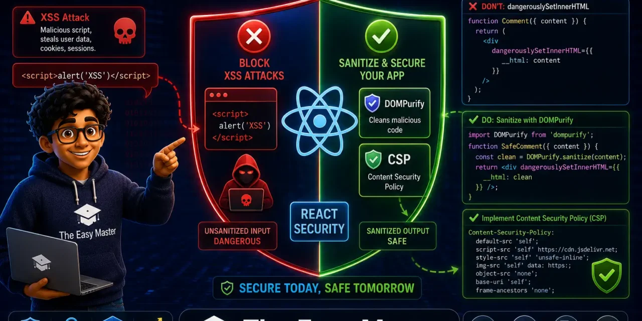 5. React Security Hindi – XSS से कैसे बचें, CSP Implement करें