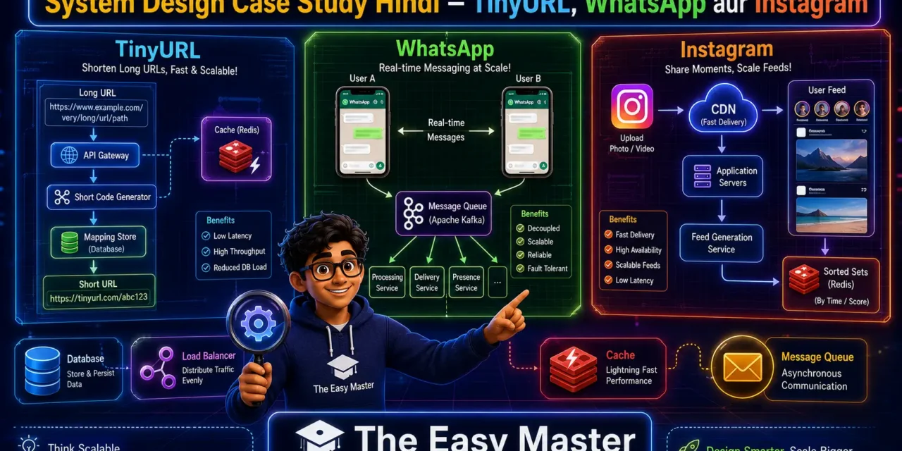 9. System Design Case Study Hindi – TinyURL WhatsApp Instagram